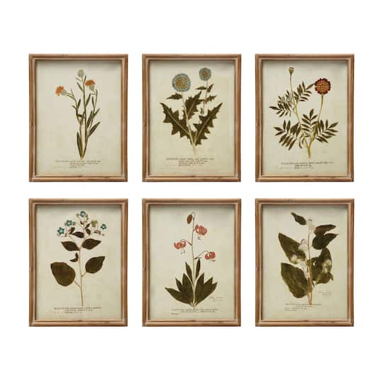 Botanical Print Wood Framed Set